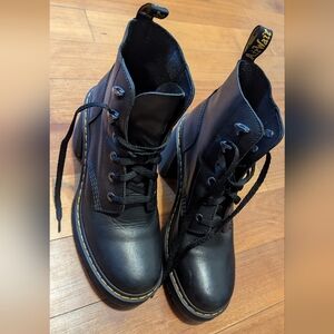 Dr. Martens Jesy Sendal Leather Lace Up Flared Heel Boots